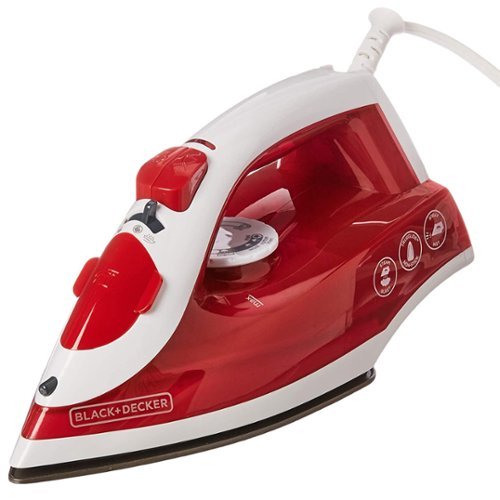 Black+Decker - Black and Decker TrueGlide Premium Variable Compact Iron with Nonstick Plate - Red-Front_Standard 