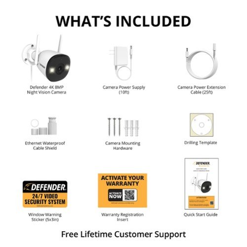 Defender AI POWERED 4K Guard Pro Wi-Fi 6 Plug-in Power Security Camera - White BUY IN EUROPE