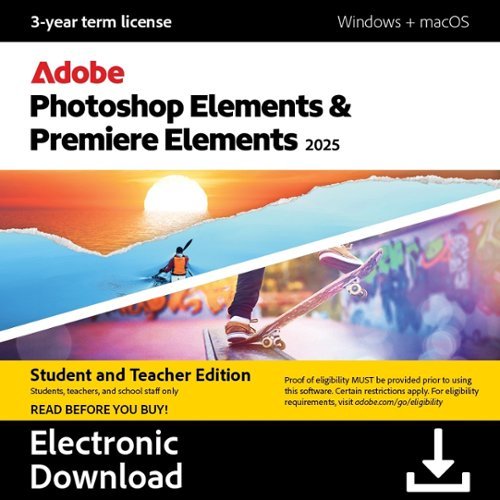 Adobe - Photoshop Elements 2025 & Premiere Elements 2025 Student & Teacher Edition (3-Year License) - Mac OS, Windows [Digital]