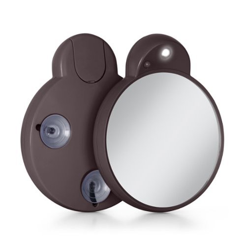 Zadro - LED Lighted Compact Mirror with 10X Magnification and Suction Cups for Easy Mounting - Chocolate-Front_Standard 