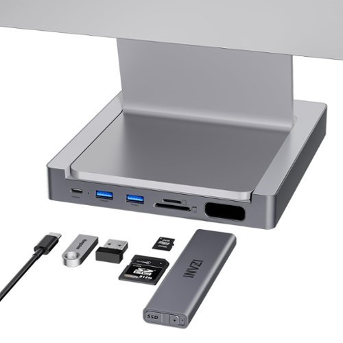 INVZI - MagHub 8-in-1 USB C Hub for iMac 24 inch 2021/2023/2024, USB Hub Adapter for M1/M3/M4-Front_Standard 