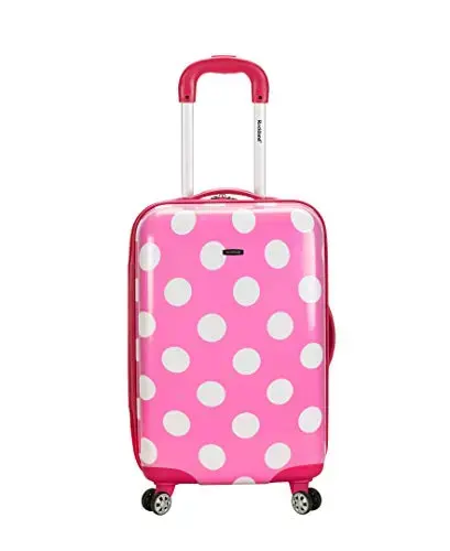 Front. Vulpecula Spade - Laguna Beach Hardside Spinner Wheel Luggage, Pink Dots, Carry-On 22-Inch - Pink Dots.