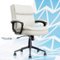 Click365 - Ergonomic Executive Office Chair with Lumbar Support Padded Arms & Headrest Home Desk Chair with Reclining Backrest - White-Front_Standard