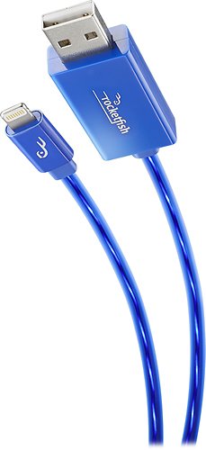  Rocketfish™ - 3' Lighted Lightning Charge/Sync Cable - Blue