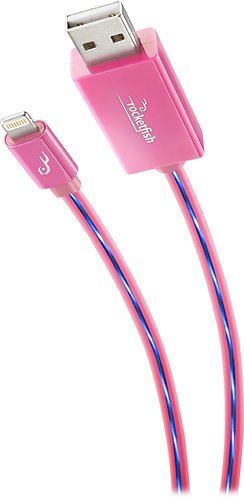  Rocketfish™ - 3' Lighted Lightning Charge/Sync Cable - Pink