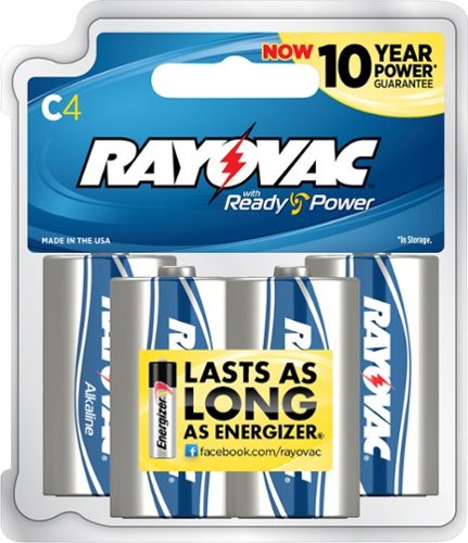  Rayovac High Energy C Batteries (4 Pack), Alkaline C Cell Batteries