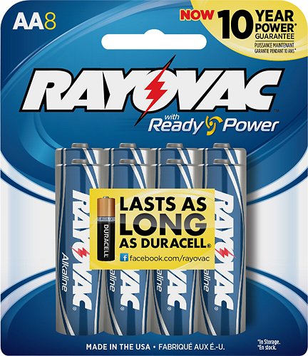  Rayovac High Energy AA Batteries (8 Pack), Double A Alkaline Batteries