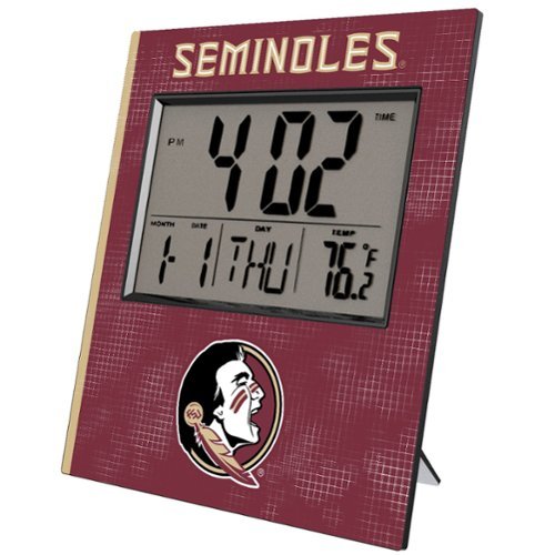 Keyscaper - Florida State Seminoles Cross Hatch Digital Desk Clock - Multicolor-Front_Standard 