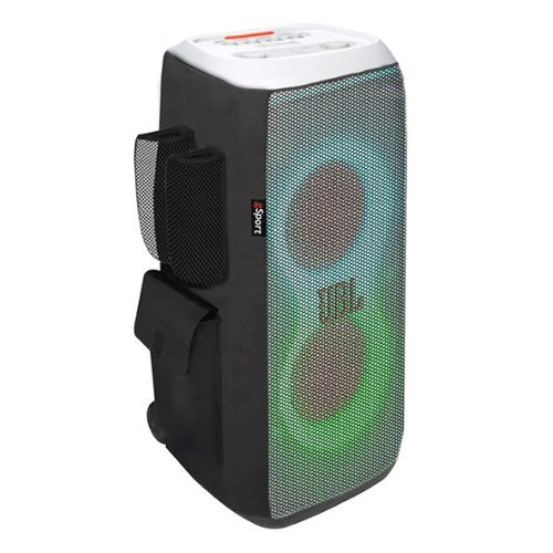 JBL - PartyBox Stage 320 Portable Party Speaker with gSport Cargo Sleeve - White-Front_Standard 