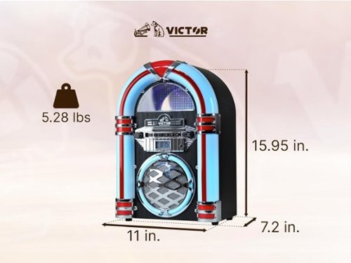 Victor WILSHIRE Desktop Bluetooth LED Jukebox Speaker with FM
