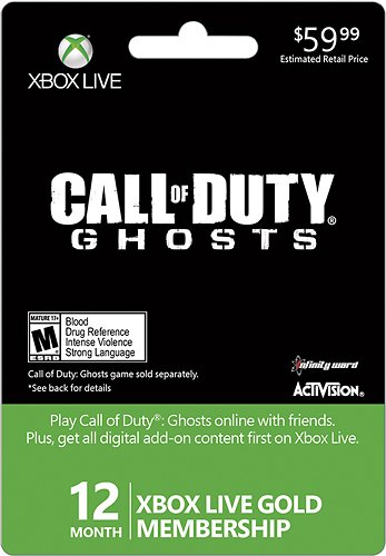  Microsoft - Xbox Live 12 Month Gold Membership - Call of Duty: Ghosts