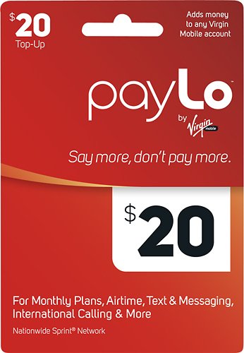  PayLo by Virgin Mobile - $20 PayLo Top-Up Card - Multi