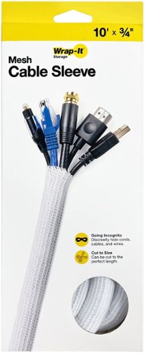 Wrap-It Storage - Cable Sleeve - Mesh - 10' x 0.75" White