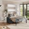 Anysun - Queen Size Wall Murphy Bed with Sofa and Storage Cabinets, Space-Saving Wall Bed for Home Office & Guest Room - Gray-Front_Standard