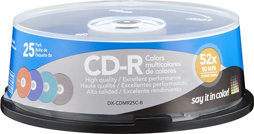  Dynex™ - 25-Pack 52x CD-R Disc Spindle - Multicolor
