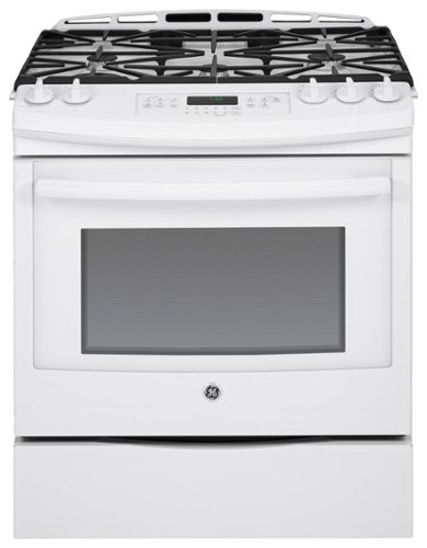  GE - 5.6 Cu. Ft. Self-Cleaning Slide-In Gas Convection Range - White