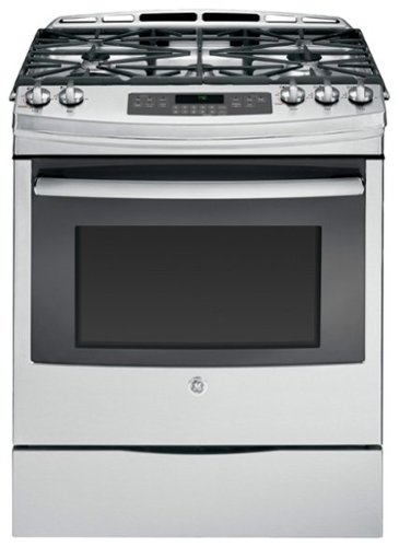 GE - 5.6 Cu. Ft. Self-Cleaning Slide-In Gas Convection Range - Stainless steel