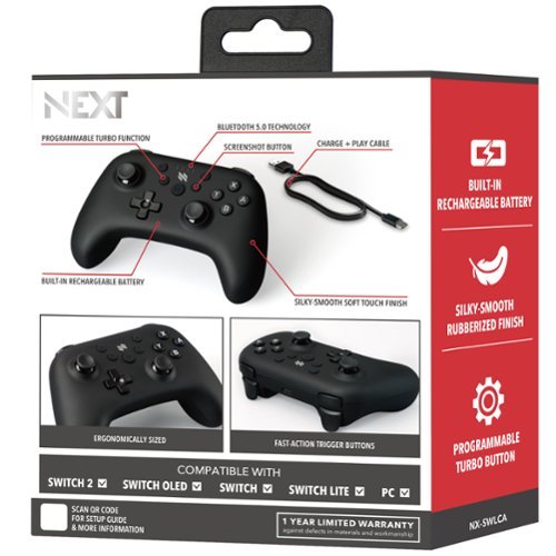 NEXT Wireless Rechargeable Pro Controller for Switch 2 & Switch - Black BUY IN AUSTRALIA