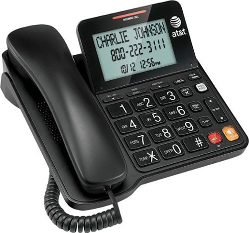  AT&amp;T - 2940 Corded Phone with Caller ID/Call Waiting - Black