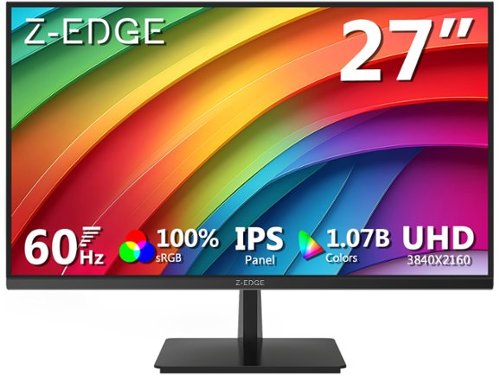 Z Z-Edge - U27P4K 27" IPS 4K Monitor, Ultra HD 3840 x 2160, 300 cd/m², 60Hz, HDMI + DP, 1.07B Colors, 100% sRGB - Black-Front_Standard 