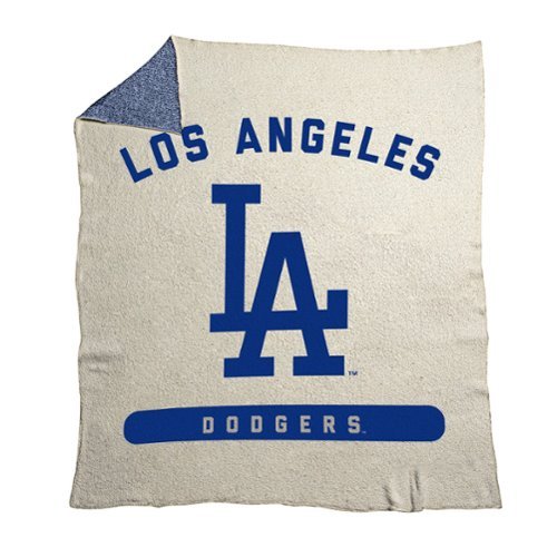 Logo Brands - Los Angeles Dodgers 50" x 60" Luxe Dreams Throw Blanket - Oatmeal-Front_Standard 
