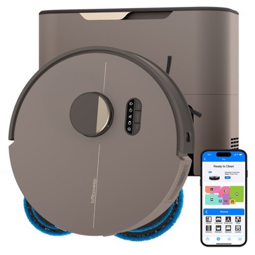 bObsweep - Dustin Combo Floor Scrubbing Robot Vacuum with 8000 Pa Suction, 100-Day Auto-Empty Dock, and Odor Filtration Dustbags - Twilight