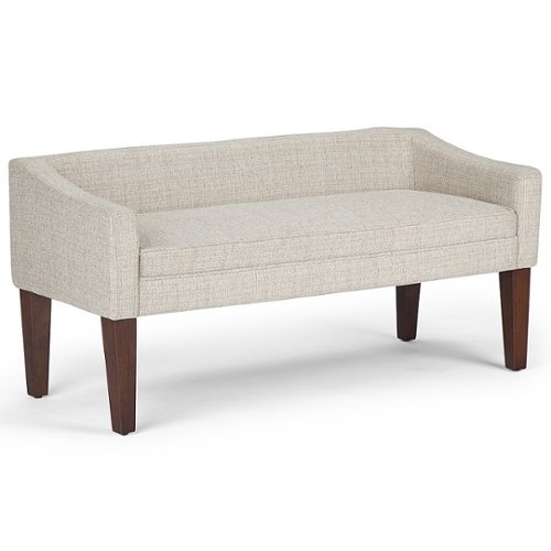 Simpli Home - Parris Upholstered Bench - Platinum-Front_Standard 