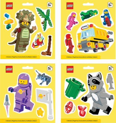 Santoki - LEGO Sticker 4 style Assortment (48pc, 12/Style) Classic - Styles May Vary