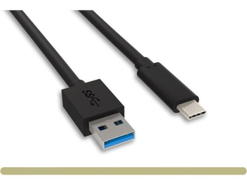 Nippon Labs - 6 inch. USB Type C 3.2 Gen 2 Male to Type A Male Cable,10G, 3A, BLACK USB Type-C to A Cable-Front_Standard 