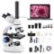 VEVOR - Trinocular Microscope, 40-5000X Magnification, Professional Compound Microscope for Adult with Phone Adapter - White-Front_Standard