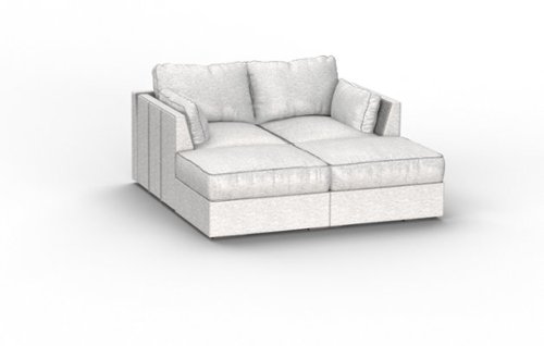 Lovesac - 4 Seats (1 Storage) + 4 Angled Sides Tonal Sterling Luxe Chenille & Lovesoft - Tonal Sterling-Front_Standard 