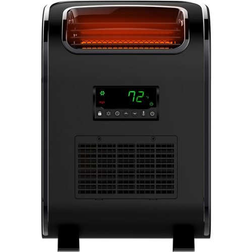 Lifesmart - 3 Element Slim-Line Infrared Heater with Front Air Intake and UV Light - black