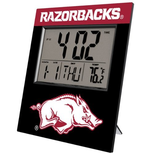 Keyscaper - Arkansas Razorbacks Color Block Digital Desk Clock - Multicolor-Front_Standard 