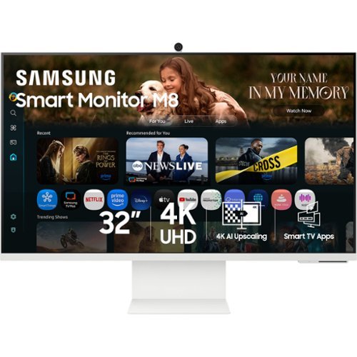Samsung - 32" M80F 4K UHD Smart Monitor with SamsungVision AI, Built In Speakers, USB-C, Ergonomic Stand and SlimFit Camera - Warm White