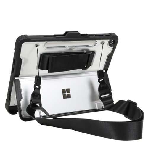 SaharaCase - Microsoft Surface Pro 12" Case | Heavy Duty with Hand Strap | Shoulder Strap | Raider Series - Crystal Clear-Front_Standard 