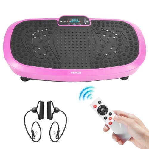 VEVOR - Vibration Plate Exercise Machine, Full Body Shaker with Magnetic Acupoints for Lymphatic Drainage and Weight Loss - Pink-Front_Standard 