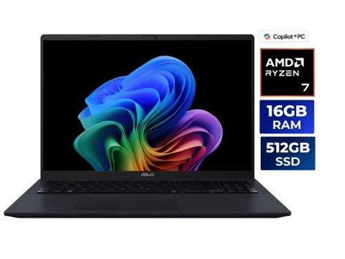 ASUS - VivoBook 16" Copilot+ PC Laptop AMD Ryzen AI 7 350 16GB DDR5 Memory 512GB PCIE SSD Windows 11 Home - Blue-Front_Standard 