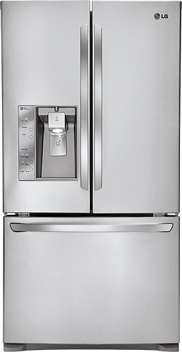  LG - 30.7 Cu. Ft. French Door Refrigerator with Thru-the-Door Ice and Water - Stainless steel