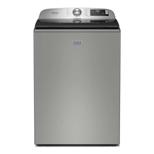 Maytag - 5.3 Cu. Ft. Pet Pro Top Load Impeller Washer with Extra Power and Sanitize Cycle with Oxi - Classic Silver-Front_Standard 