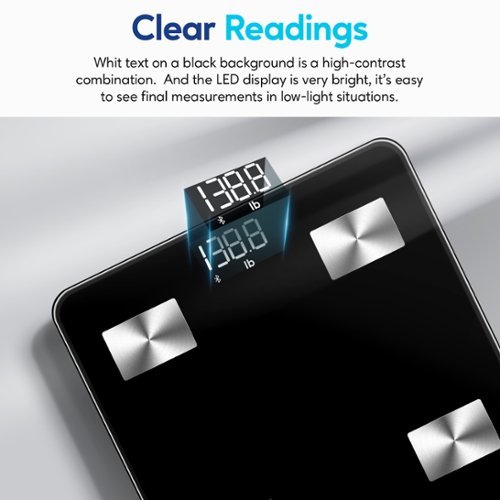 Arboleaf Smart Scale for Body Weight, Bluetooth, 14 Key Body Composition Analysis Sync Apps, FSA or HSA eligible - Black BUY ONLINE