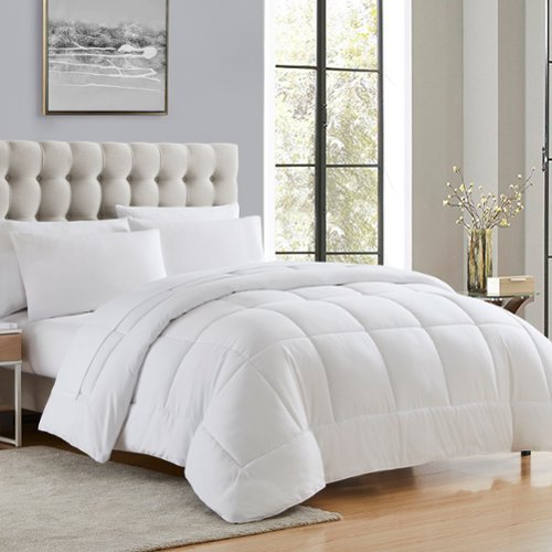 Sweet Home Collection - Down Alternative Reversible All Season Solid Comforter, Twin - White-Front_Standard 