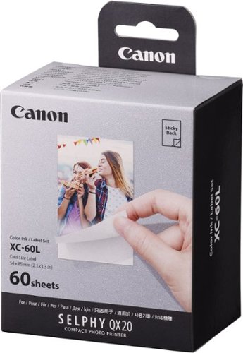 Canon - SELPHY XC-60L Color Ink/Label Bulk Set for use with SELPHY QX20 - White