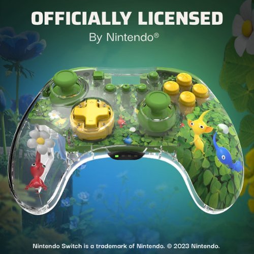 PDP REALMz Wireless Controller for Nintendo Switch, Nintendo Switch - OLED Model - Pikmin Clover Patch WORLDWIDE DELIVERY
