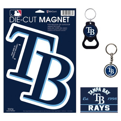 WinCraft - Tampa Bay Rays 4-Pack Key Rings and Magnets Set - Multicolor-Front_Standard 