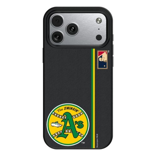 Keyscaper - MLB - Athletics 1971 Logo iPhone Magnetic Bump Case - 16 Pro Max - Black-Front_Standard 