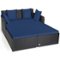 Costway - Outdoor Patio Rattan Daybed Pillows Cushioned Sofa Furniture - Navy-Front_Standard
