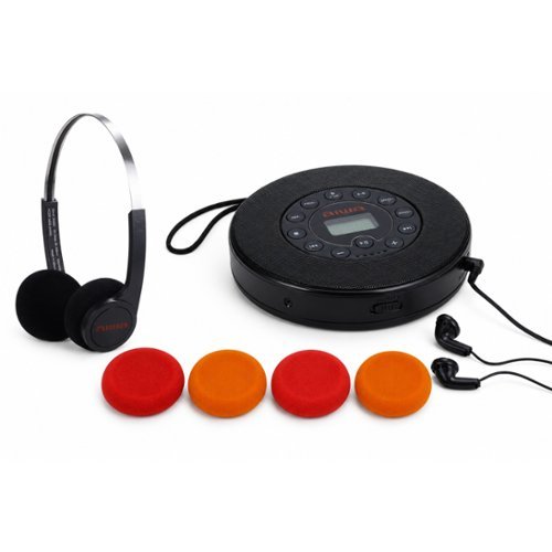 Aiwa - Flashback Wireless Kit Retro CD Player & Wireless Headphones - Black