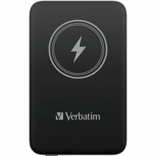Verbatim - Charge 'n' Go Magnetic Wireless Power Bank 10000 mAh - Black - For Smartphone - Lithium Polymer (Li-Polymer)-Front_Standard 