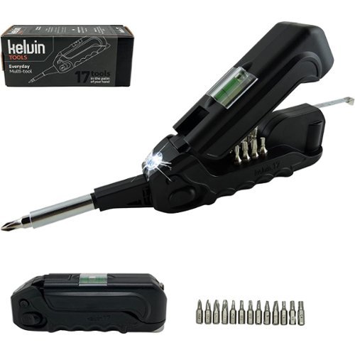 Kelvin - The Everyday Multi-Tool with Flashlight KELVIN-17-BLB - Black-Front_Standard 