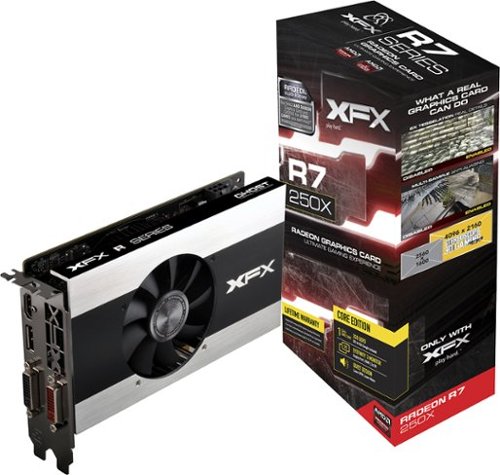  XFX - AMD Radeon R7 250X Core Edition 2GB DDR3 PCI Express 3.0 Graphics Card - Brushed Aluminum